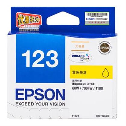 爱普生（Epson）T1234大容量黄色墨盒（适用80W/700FW/1100）