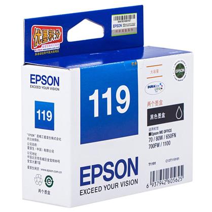 爱普生（EPSON）T1191（C13T119181）两支装黑色墨盒